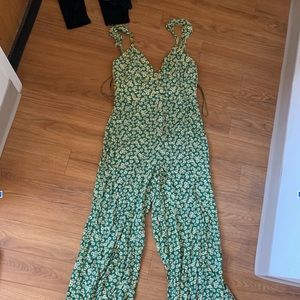Zara floral green jumpsuit